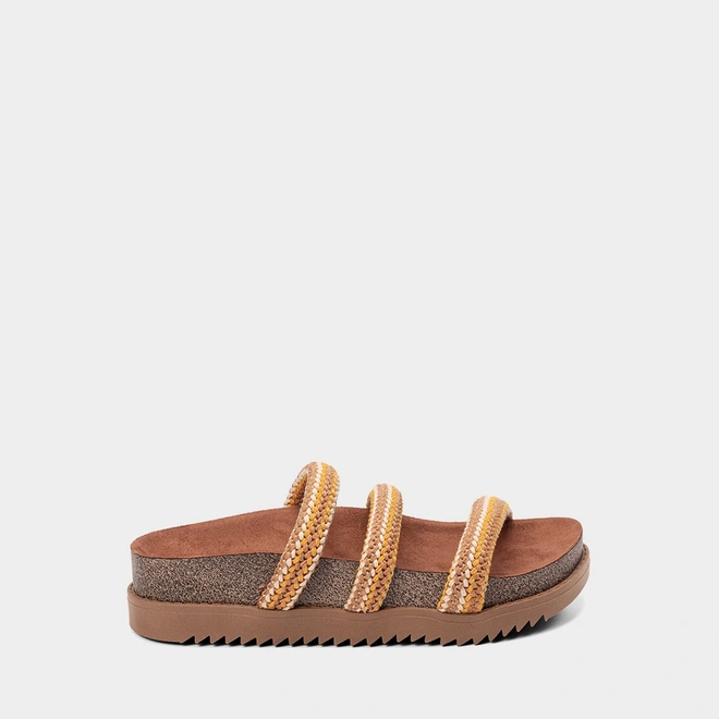 Tamanco Feminino Moleca Tiras Crochê Marrom