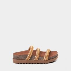 Tamanco Feminino Moleca Tiras Crochê Marrom