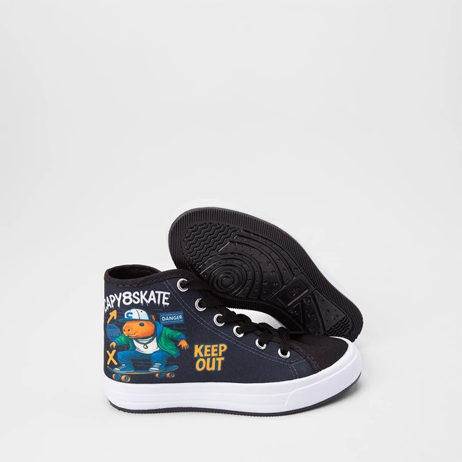 Tênis Infantil Vertus Casual Capivara Preto