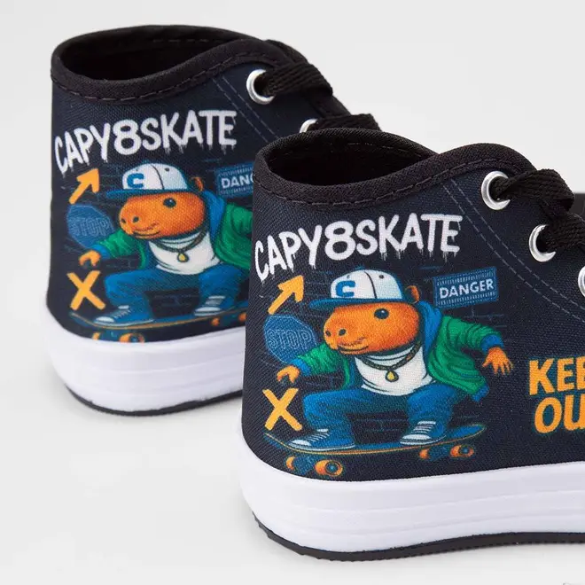 Tênis Infantil Vertus Casual Capivara Preto