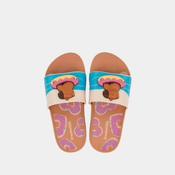 Slide Infantil Grendene Kids Capivara Donuts Marrom & Bege