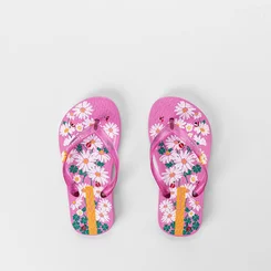 Chinelo Bebê Ipanema Garden Shine Flores Glitter Roxo