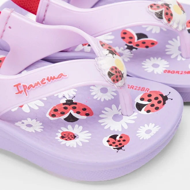 Chinelo Bebê Ipanema Anatômica Joaninha Roxo