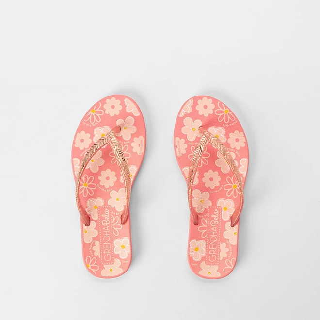 Chinelo Infantil Grendha Bela Amor em Flor Rosa
