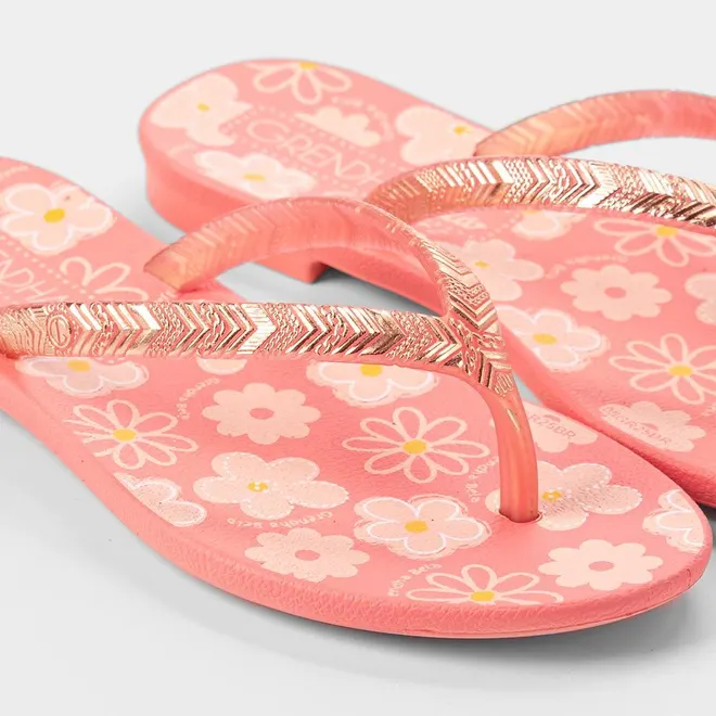 Chinelo Infantil Grendha Bela Amor em Flor Rosa