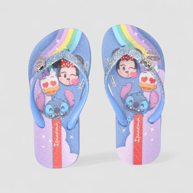 Chinelo Infantil Ipanema Disney Glam Glitter Azul