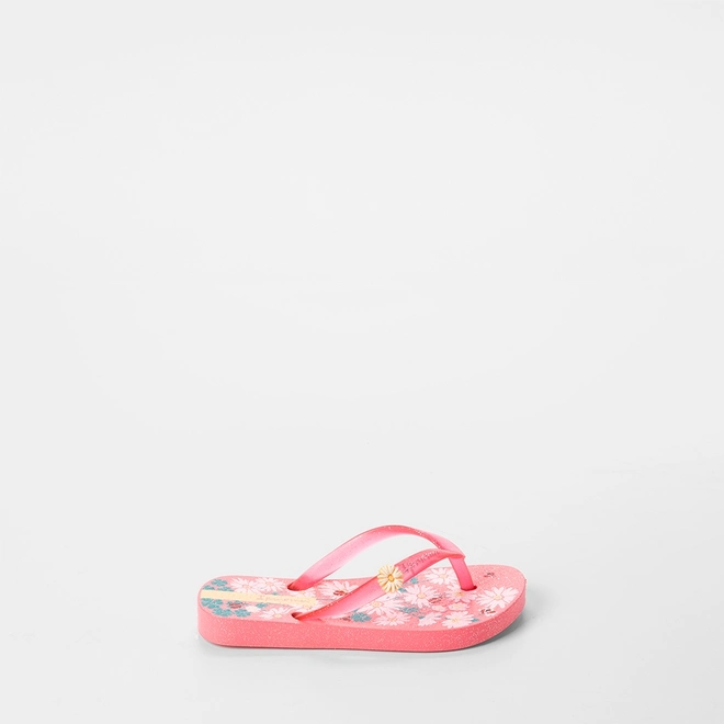 Chinelo Bebê Ipanema Garden Shine Flores Glitter Rosa