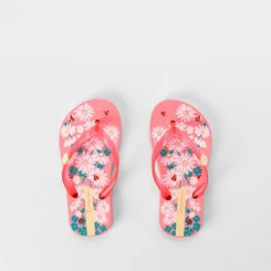 Chinelo Bebê Ipanema Garden Shine Flores Glitter Rosa