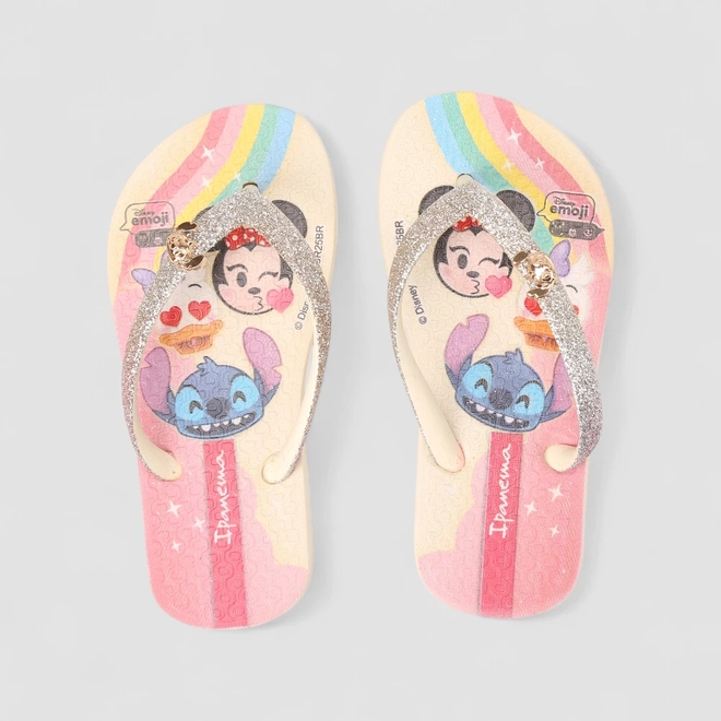 Chinelo Infantil Ipanema Disney Glam Glitter Creme