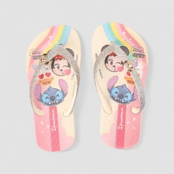 Chinelo Infantil Ipanema Disney Glam Glitter Creme