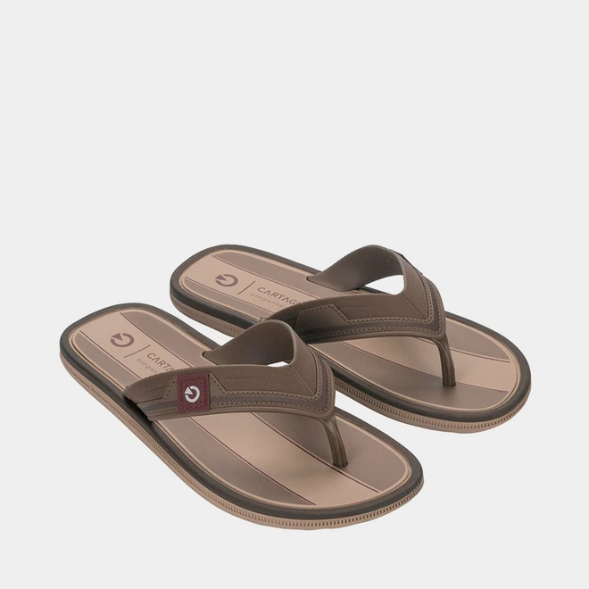 Chinelo  Masculino Cartago Maiorca III Marrom & Bege
