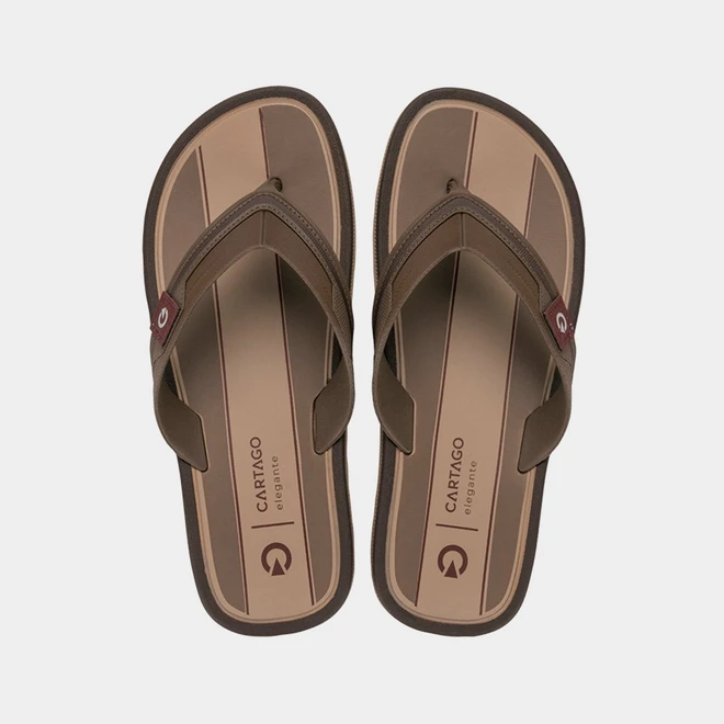 Chinelo  Masculino Cartago Maiorca III Marrom & Bege