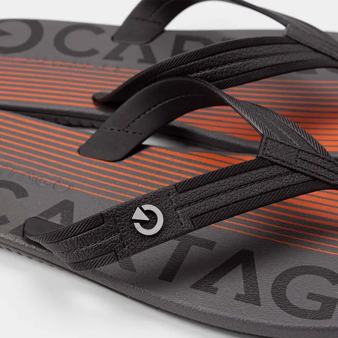 Chinelo Masculino Cartago Atlanta II Preto & Laranja