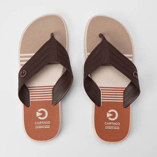 Chinelo Masculino Cartago Montreal Bege & Marrom