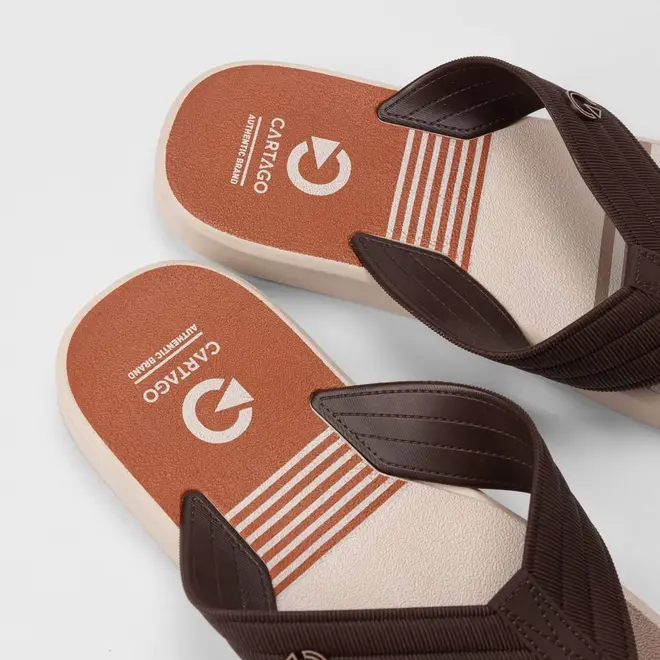 Chinelo Masculino Cartago Montreal Bege & Marrom