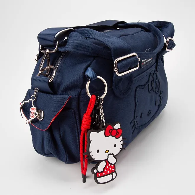 Bolsa Transversal Infantil Stz Chaveiro Hello Kitty Azul