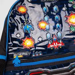 Mochila Infantil Stz Video Game Com Led Preto & Azul