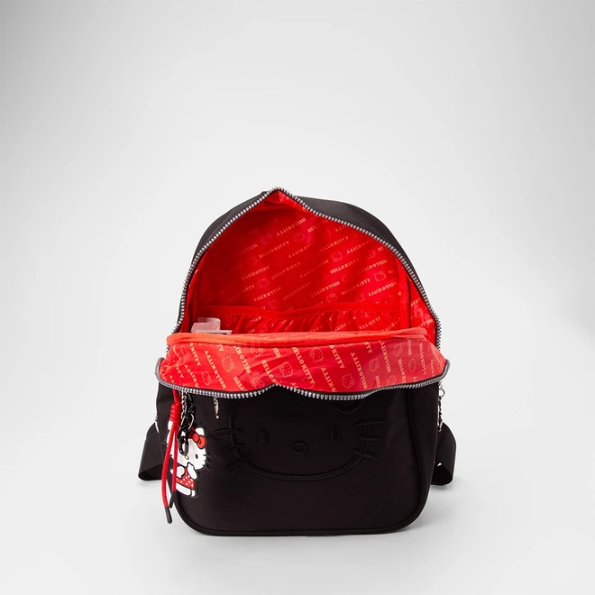 Mochila Infantil Stz Detalhe Chaveiro Hello Kitty Preto