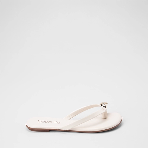 Rasteira Feminina Beira Rio Detalhe Bold Off White