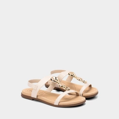 Sandália Feminina Beira Rio Detalhe Pedraria Off White