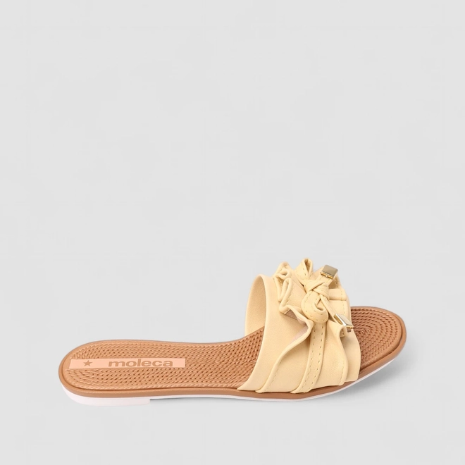 Rasteira Feminina Moleca Detalhe Laço Amarelo