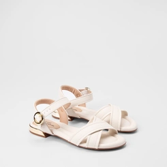 Sandália Rasteira Feminina Modare Ultraconforto Flat Tiras Cruzadas Off White