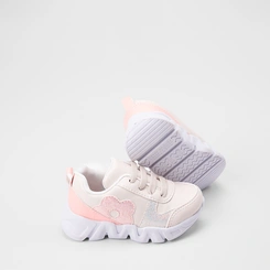 Tênis Casual Bebê Gabrielinha Jogging Recorte Glitter Marfim