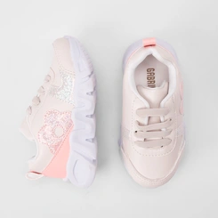 Tênis Casual Bebê Gabrielinha Jogging Recorte Glitter Marfim
