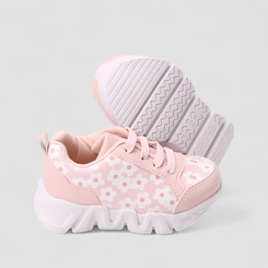 Tênis Casual Infantil Gabrielinha Floral Rosa