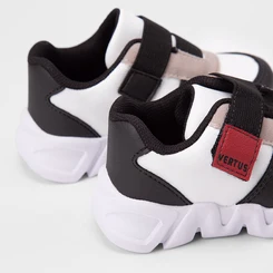 Tênis Casual Infantil Vertus Jogging Tira Contato Recortes Branco