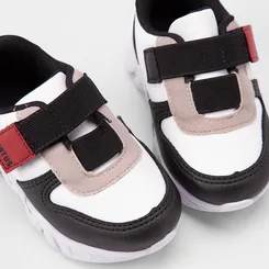 Tênis Casual Infantil Vertus Jogging Tira Contato Recortes Branco