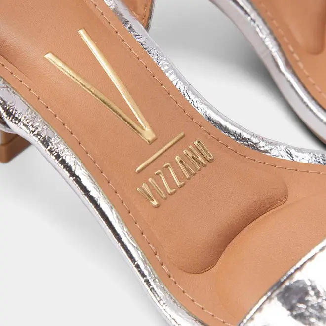 Sandália Feminina Vizzano Original Salto Flare Metalizado Prata