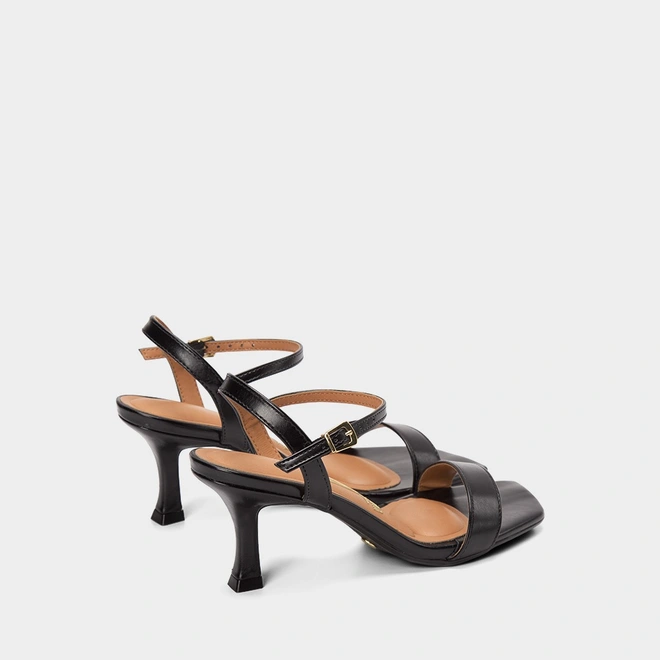 Sandália Feminina Vizzano Salto Flare Médio Preto