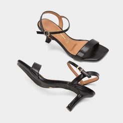 Sandália Feminina Vizzano Salto Flare Médio Preto