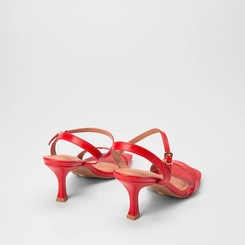 Sandália Feminina Vizzano Original Salto Flare Médio Vermelho