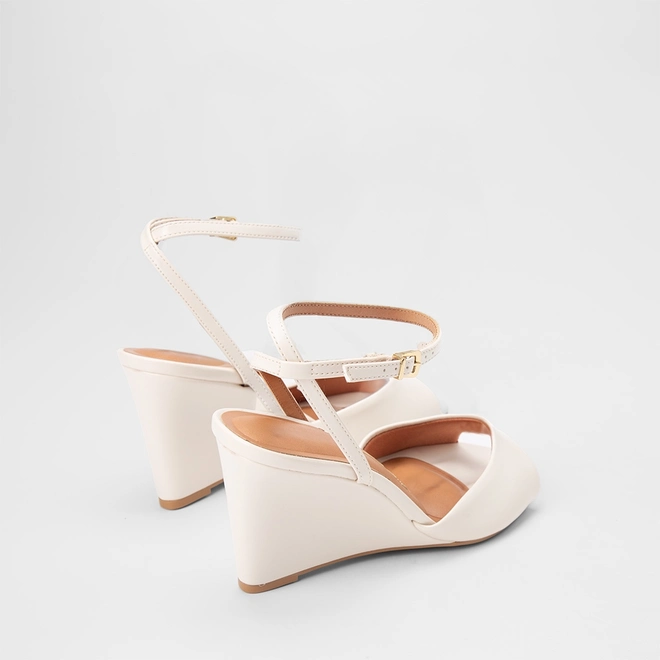 Sandália Feminina Vizzano Original Salto Anabela Off White