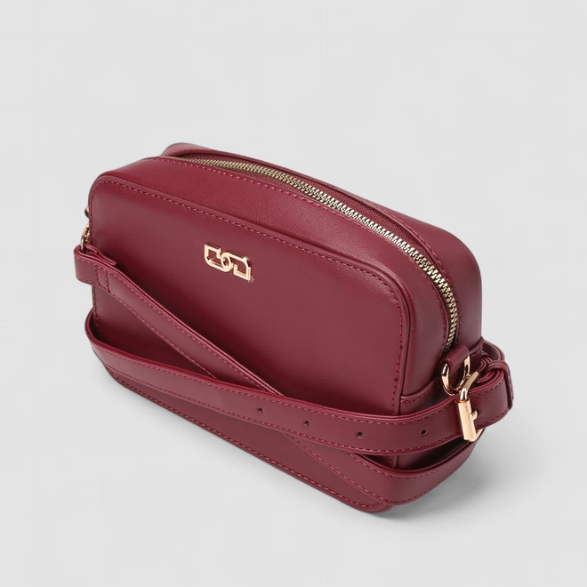 Bolsa Camera Bag Gabriela Pequena Transversal Vinho