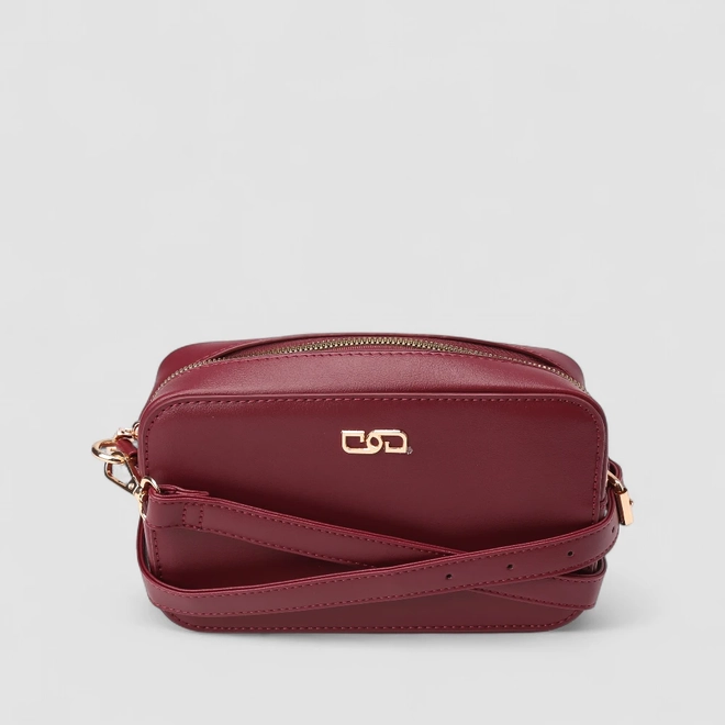 Bolsa Camera Bag Gabriela Pequena Transversal Vinho