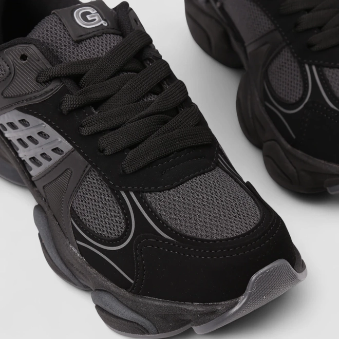 Tênis Casual Masculino Logus Mesh Original Recortes Preto