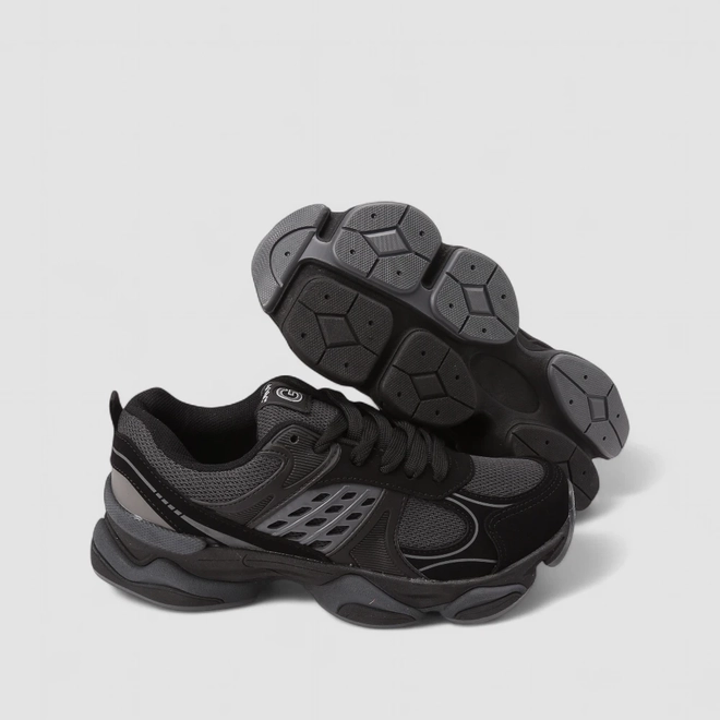 Tênis Casual Masculino Logus Mesh Original Recortes Preto