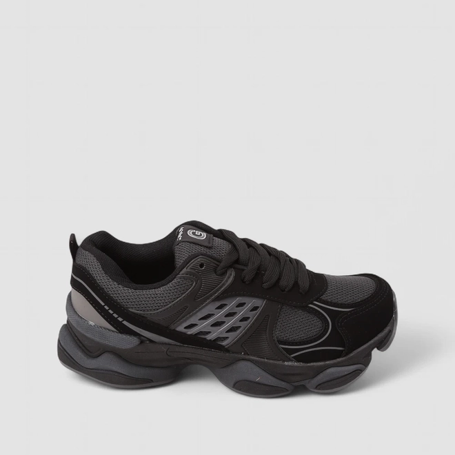 Tênis Casual Masculino Logus Mesh Original Recortes Preto