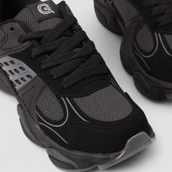 Tênis Casual Masculino Logus Mesh Original Recortes Preto