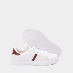 Tênis Casual Feminino Penélope Branco & Vermelho