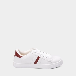 Tênis Casual Feminino Penélope Branco & Vermelho