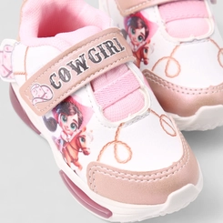 Tênis Casual Bebê Menina Gabrielinha Com Led CowGirl Rosa