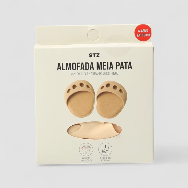 Almofada Meia Pata STZ Tamanho Único Conforto e Proteção 1 Par Bege