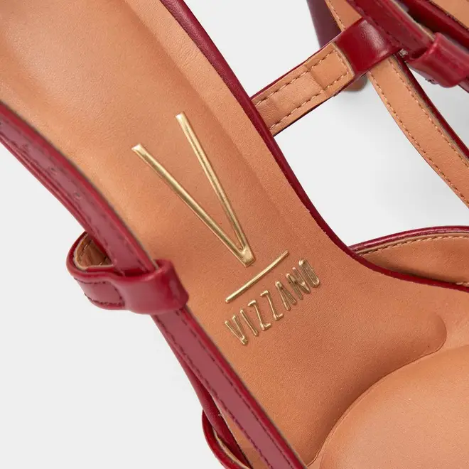 Scarpin Slingback Feminino Vizzano Salto Alto Fino Vermelho