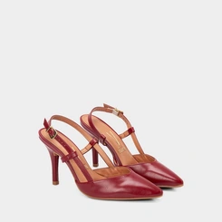 Scarpin Slingback Feminino Vizzano Salto Alto Fino Vermelho