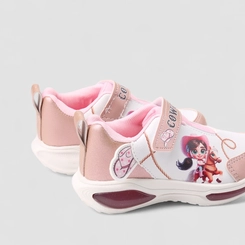 Tênis Casual Infantil Gabrielinha Cowgirl Metalizado Com Led Branco & Rosa