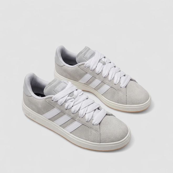 Tênis Casual Masculino Adidas Original Grand Court Base 00s Camurça Cinza